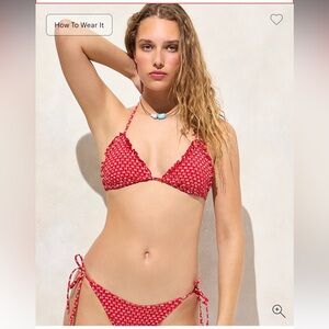 J Crew Smocked ruffle-trim string bikini top in ditsy floral print